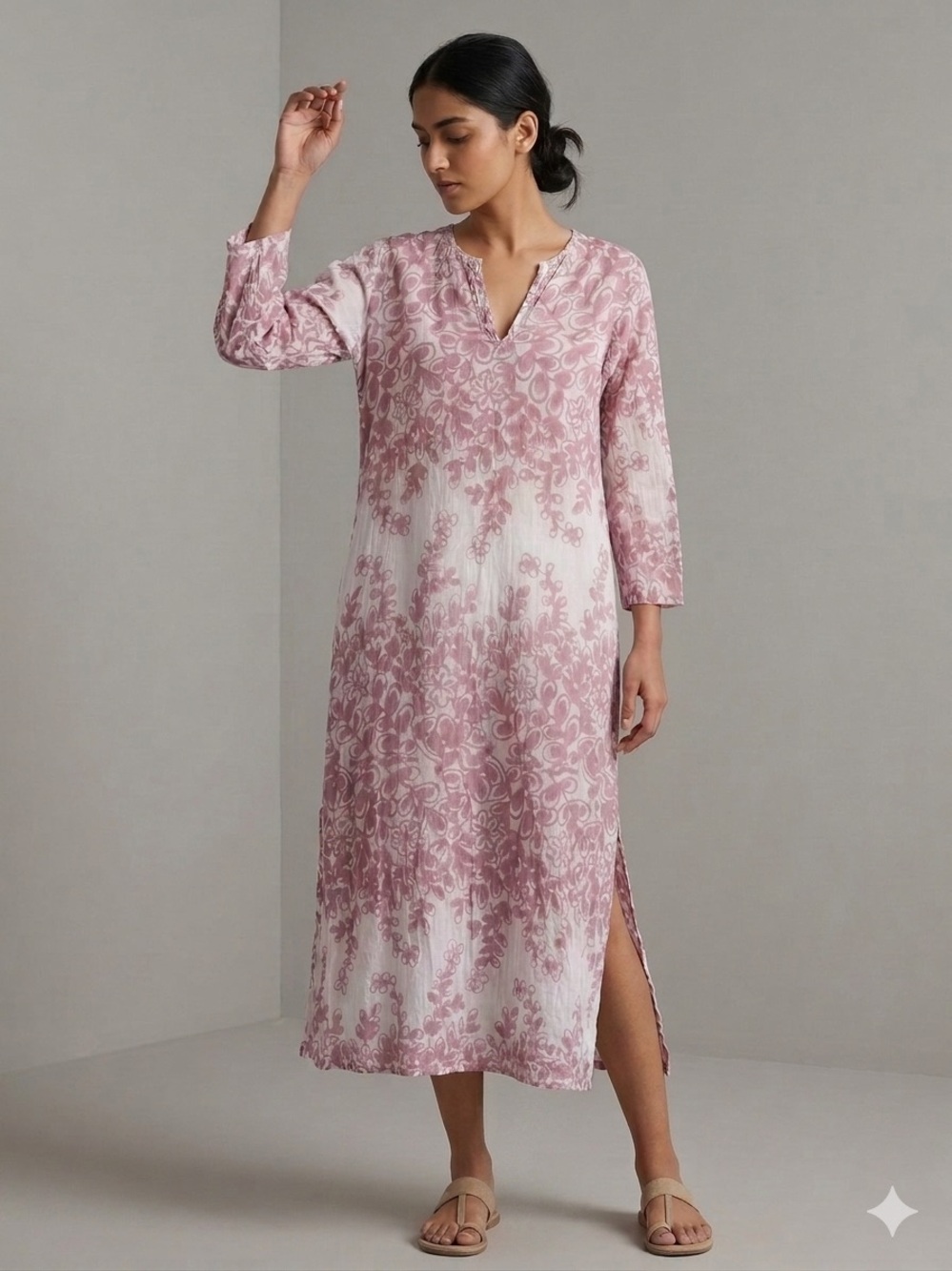 Kerry Cassill 100% Cotton Hand Block Print Tunic Dress  P/S - Bohemian Artisan